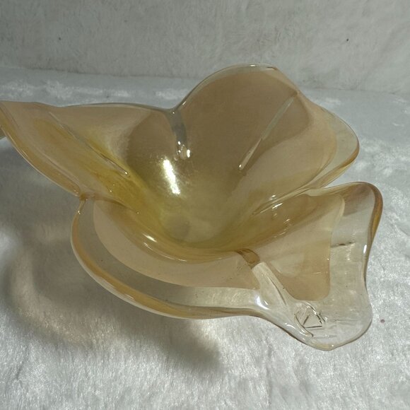 Murano Handcrafted Glass Flower-Shaped Bowl Mid Century Second Technique - Picture 3 of 10